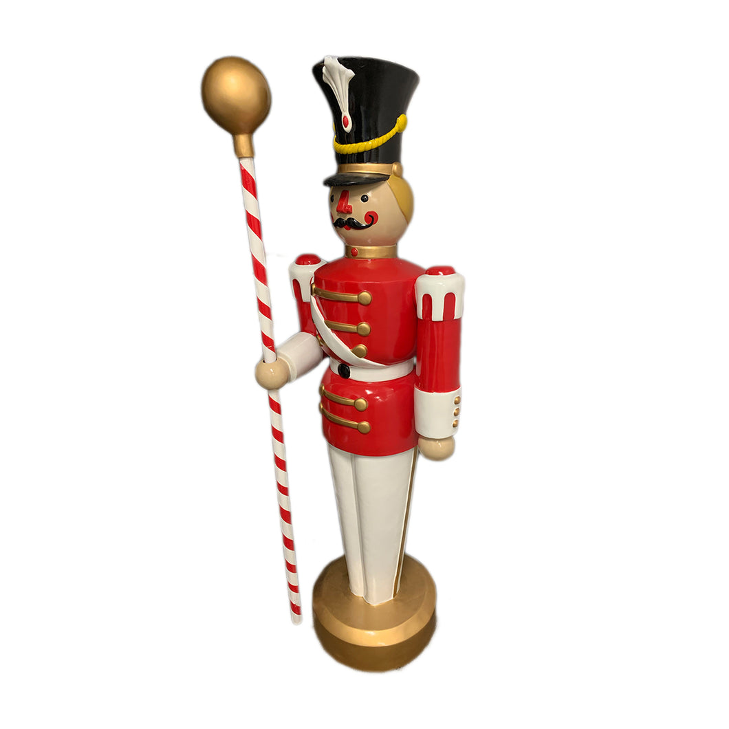 White and Red Toy Soldier with Drum Major's Mace