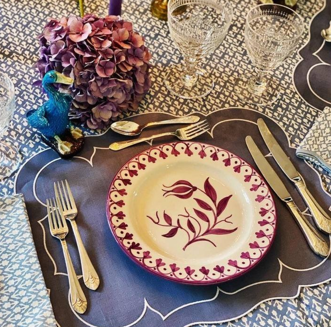 Purple Tulip Dinner Plate by LVM Ceramics