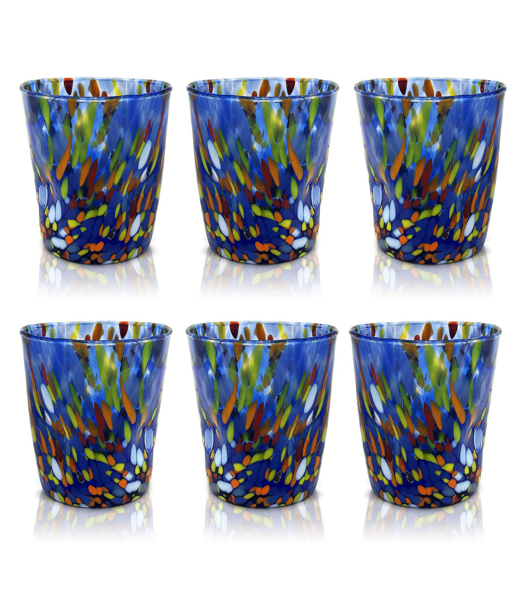 Set of 6 Murano Bicchieri Tumbler in Blue