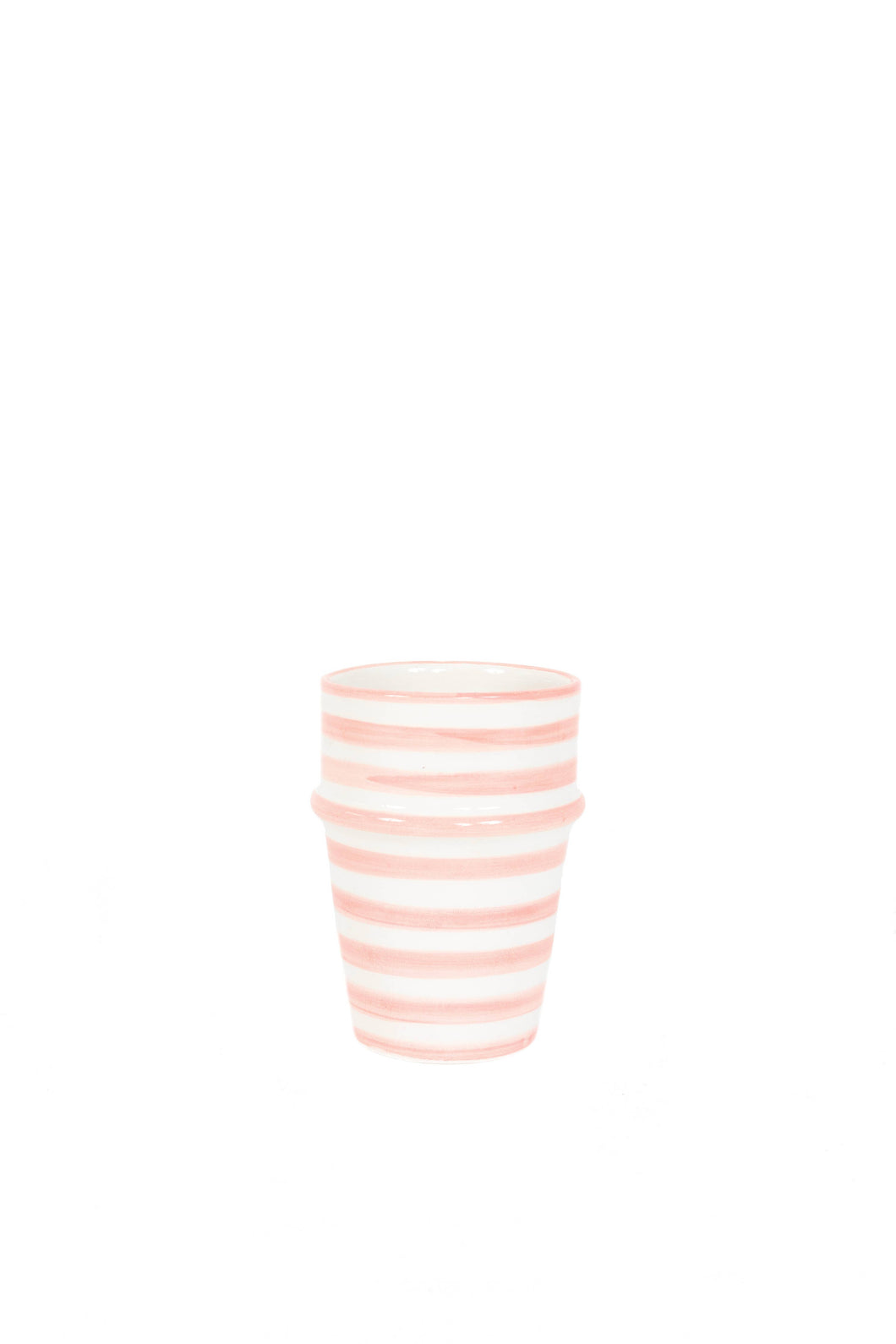 Striped Blush Moroccan Ceramic Cup - Set of 8
