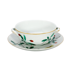 Famille Verte Boullion Cup and Saucer