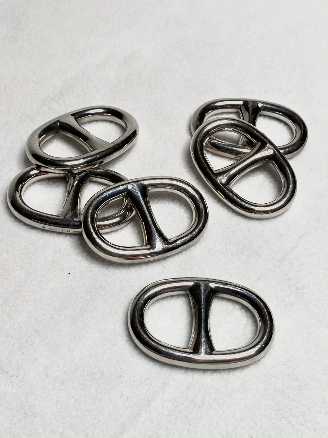 Curated Vintage Hermès Silver Napkin Rings - Set of 6