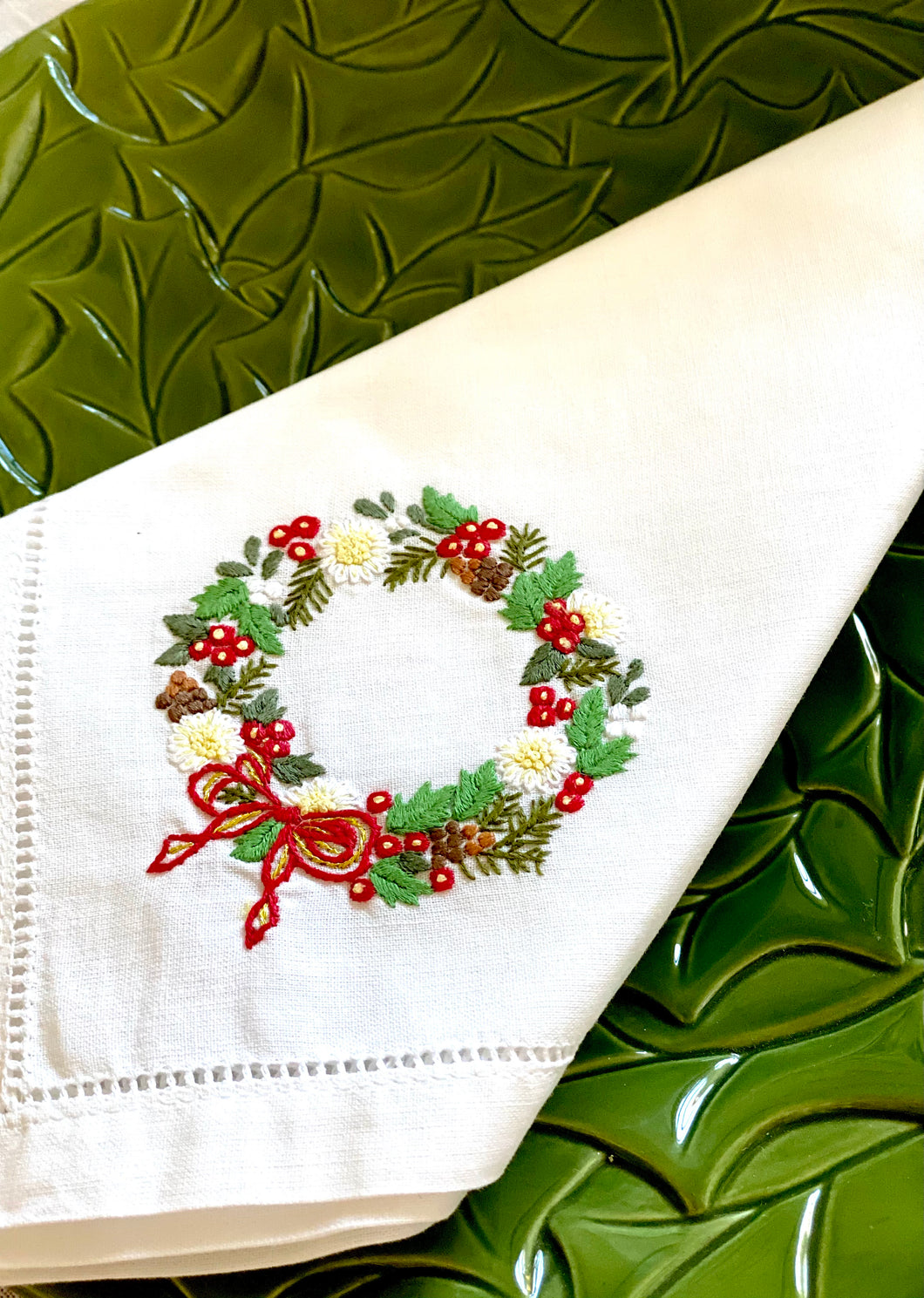 Linen Wreath Napkins
