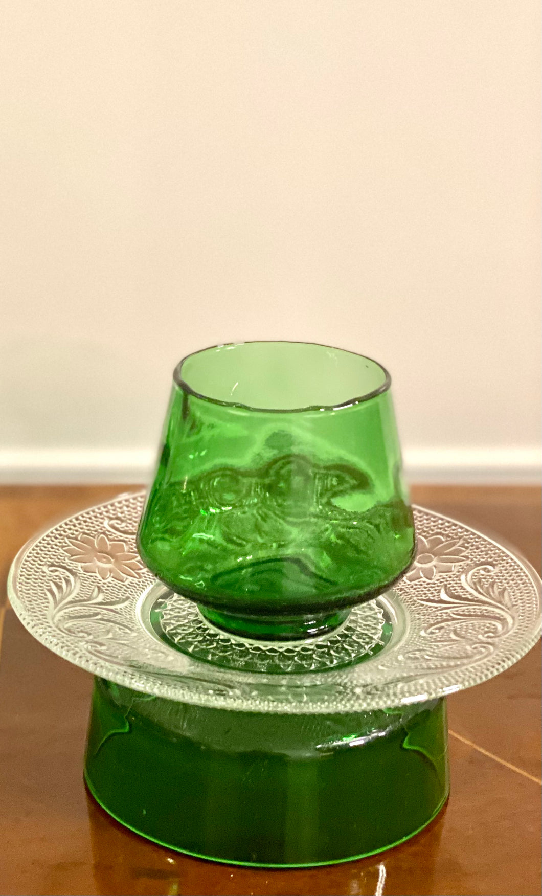 Reversible Emerald Green Dish By Opaline Atelier