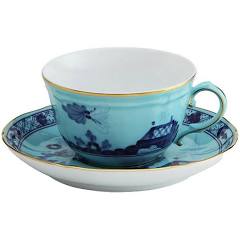 Oriente Italiano Iris Tea Cup and Saucer by Ginori 1735