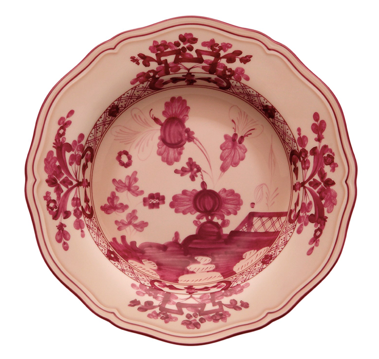 Ginori 1735 Oriente Italiano Vermiglio Rimmed Soup Plate