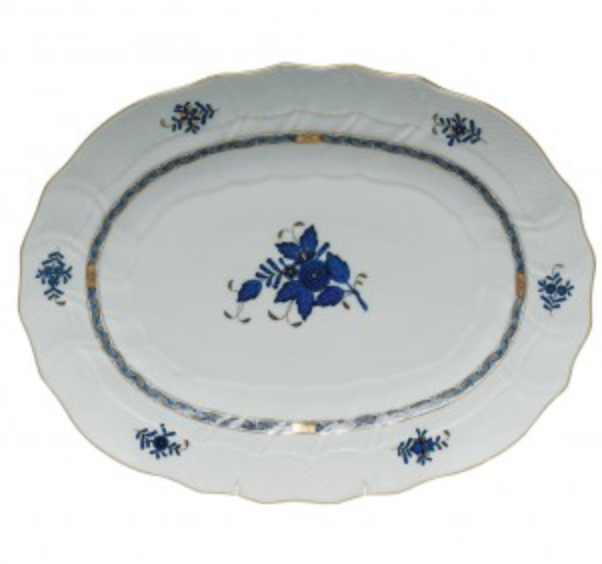 Black Sapphire Chinese Bouquet Platter by Herend