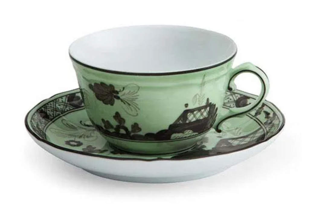 Oriente Italiano Bario Tea Cup and Saucer by Ginori 1735