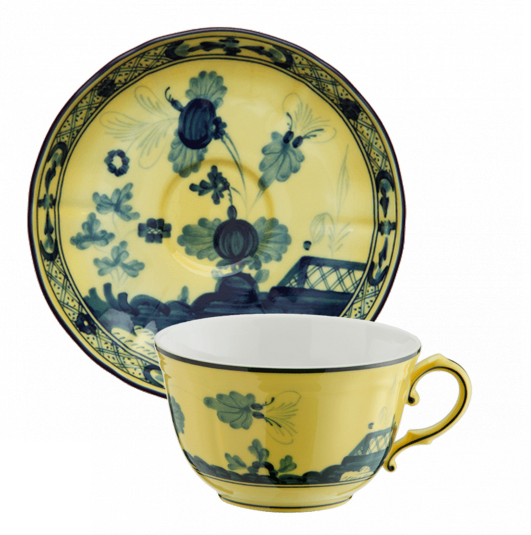 Oriente Italiano Citrino Tea Cup and Saucer by Ginori 1735