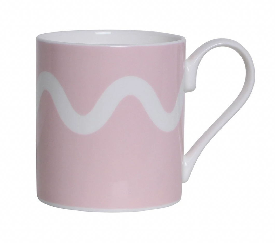 Pink Squiggle Fine China Mug