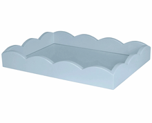 Load image into Gallery viewer, Small Pale Denim Lacquer Scallop Tray
