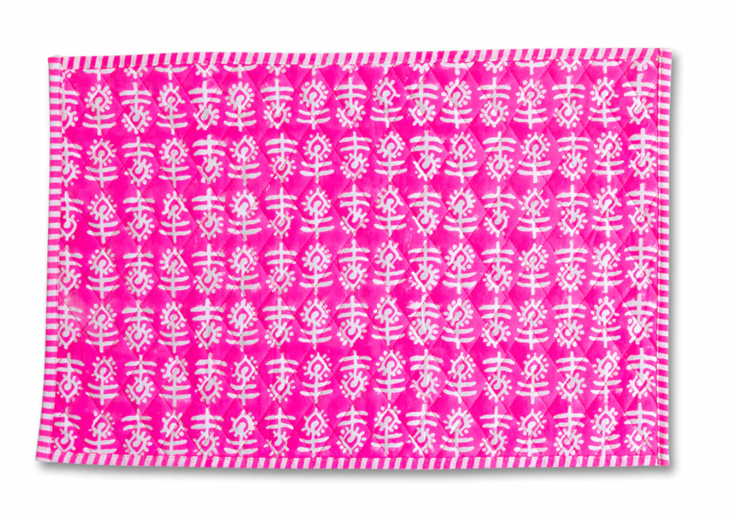 Pink Flower Quilted Placemat by Furbish - Set of 4