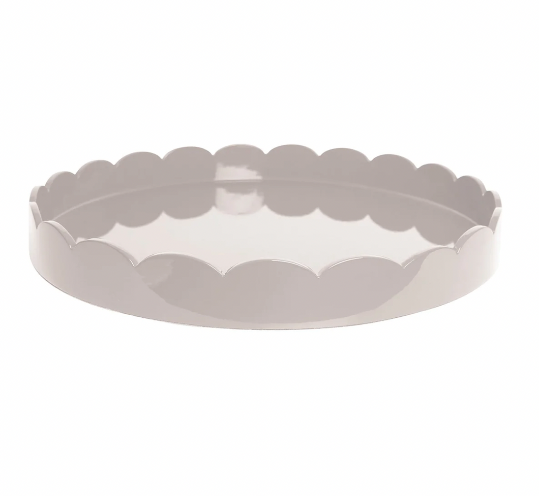 Round Cappuccino Large Scalloped Tray
