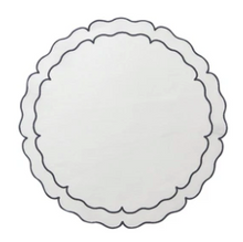 Load image into Gallery viewer, Round Scalloped Linen Placemats with Coating - Set of 2
