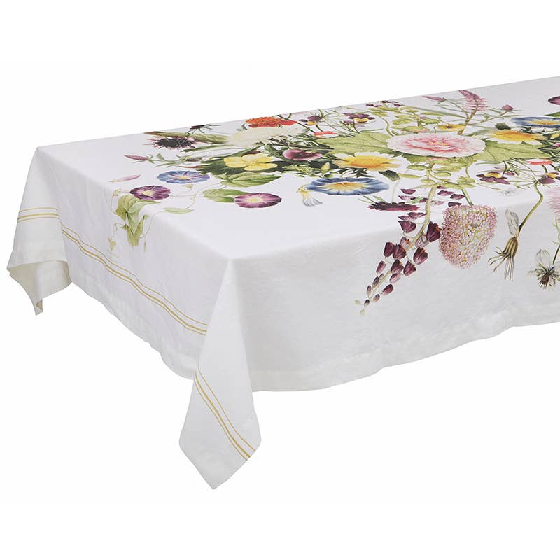 A Flower Garden European Linen Tablecloth - Extra Long Rectangular