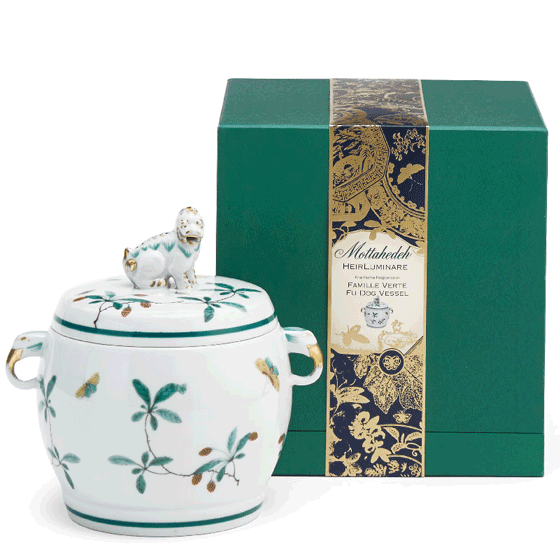 Famille Verte Heirluminare Fu Dog Vessel