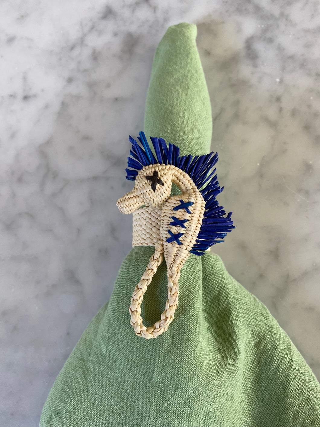 Blue Seahorse Napkin Ring by Klatso Home - Set of 4