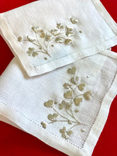 Load image into Gallery viewer, Anagramme Silver Cocktail Napkins by D. Porthault - Set of 6
