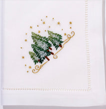 Load image into Gallery viewer, Pine Trees Dinner Napkin with Classic Hemstitch
