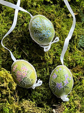 Load image into Gallery viewer, Hand-painted &quot;Gold &amp; Pastel Flowers&quot; Eggs Set of 3
