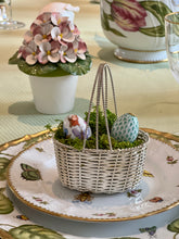 Load image into Gallery viewer, Delicate Woven Silver Basket with Braided Handle
