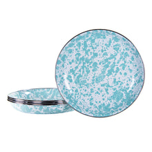 Load image into Gallery viewer, Cobalt Splatterware Enamel Pasta Bowls - Set of 4
